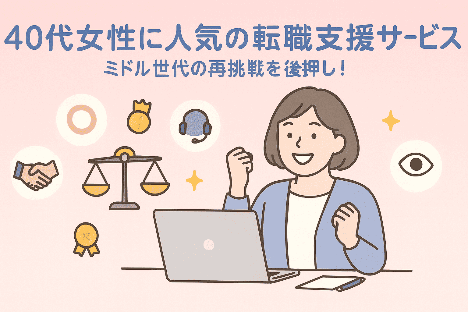 ミドル世代の再挑戦を後押し！40代女性に人気の転職支援サービスアイキャッチ画像