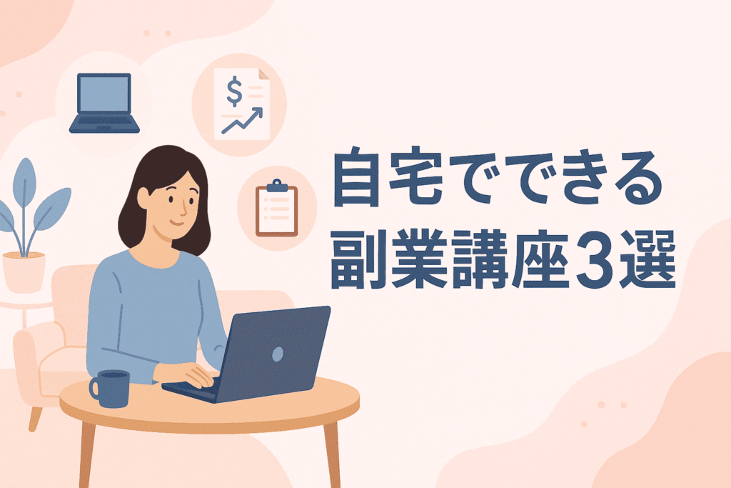 40代女性におすすめ｜自宅でできる副業講座3選と選び方のポイント アイキャッチ画像