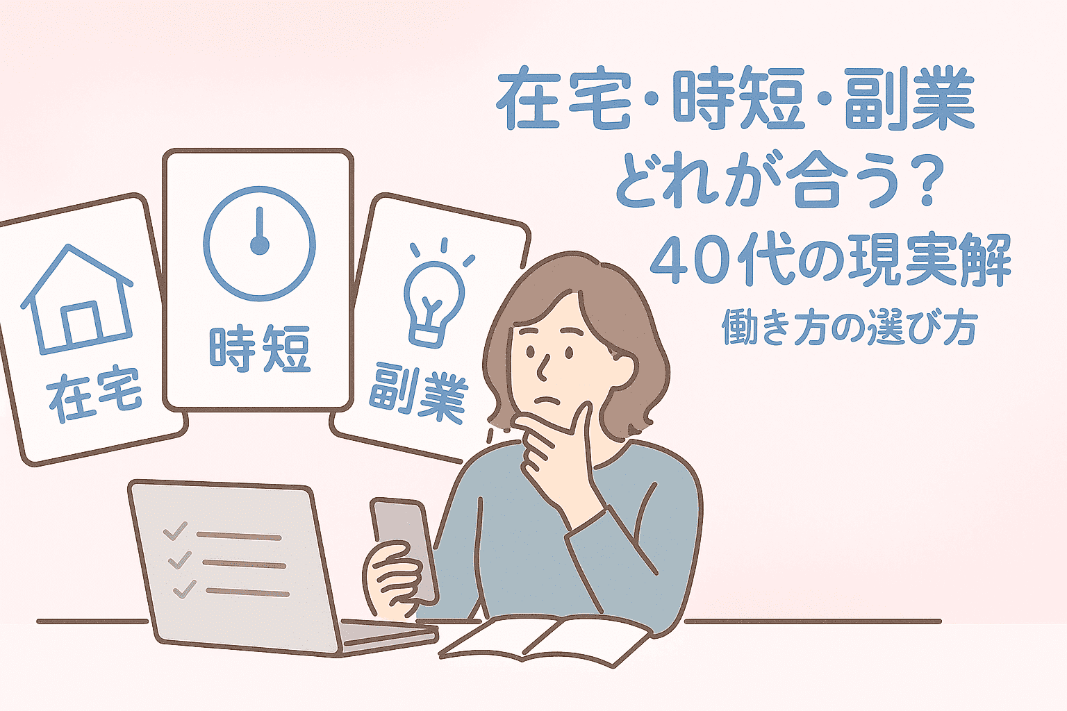 「在宅・時短・副業」どれが合う？40代の現実解アイキャッチ画像