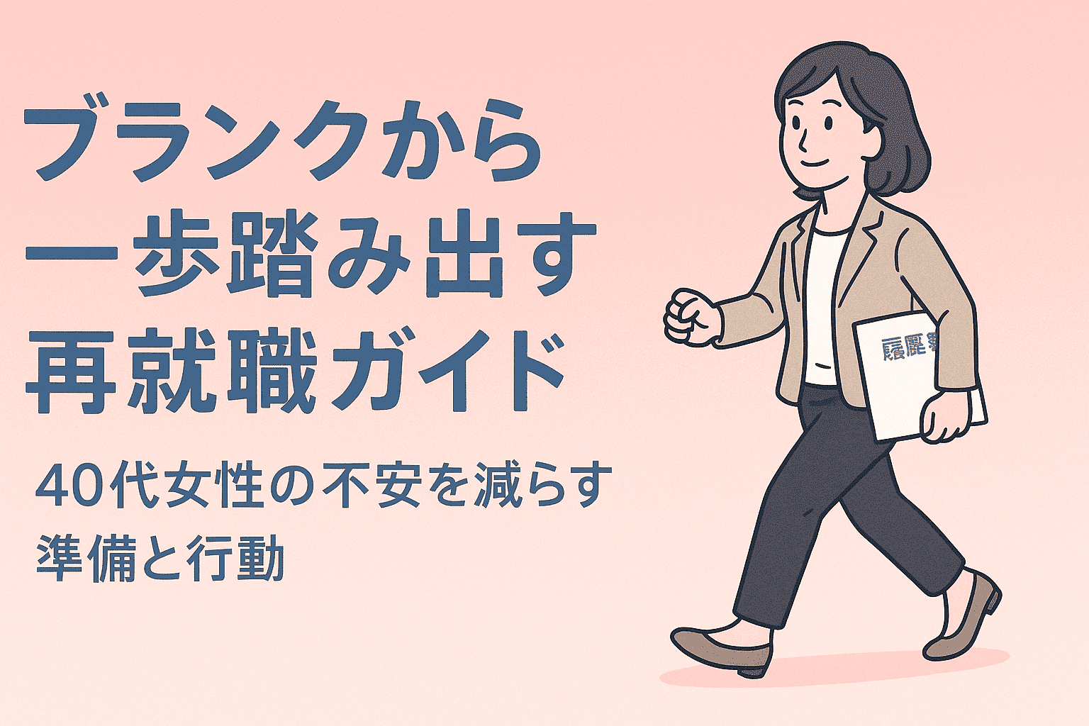 ブランクからの一歩を踏み出す40代女性の再就職ガイド｜不安を減らす準備と行動アイキャッチ画像