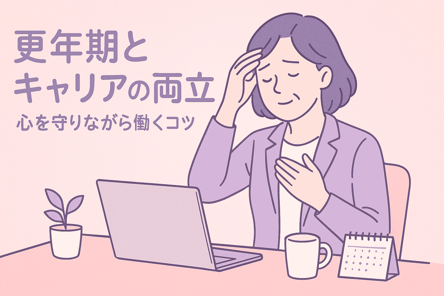 更年期とキャリアの両立に悩むあなたへ｜心を守りながら働き続けるコツ アイキャッチ画像