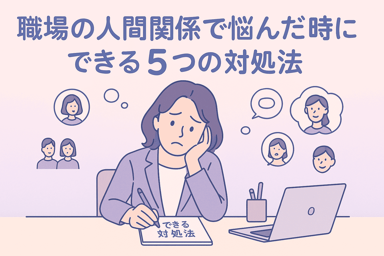 職場の人間関係でしんどくなったときに試したい5つの対処法アイキャッチ画像