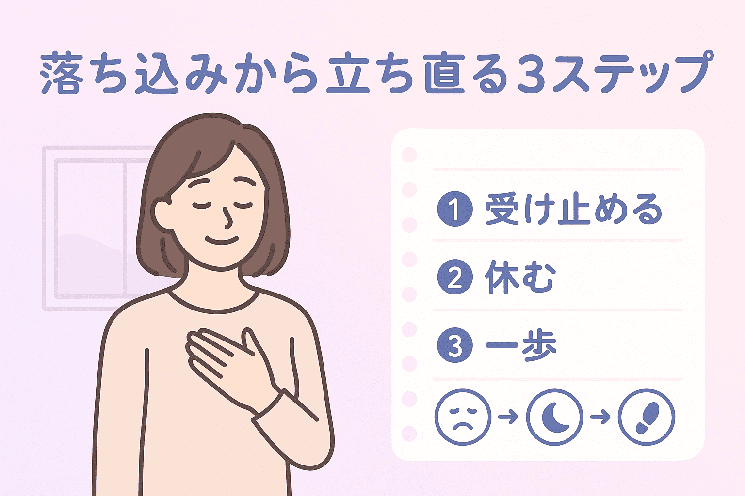 落ち込んだ時の立ち直り方｜自分を責めない3ステップアイキャッチ画像