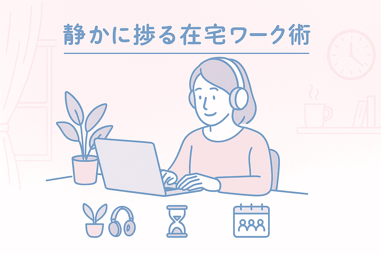 静かに捗る在宅ワーク術｜環境・時間・家族調整のミニマルルールアイキャッチ画像