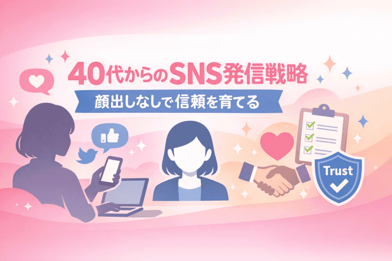 40代からのSNS発信戦略｜顔出ししないで信頼を育てる発信ルールのアイキャッチ画像