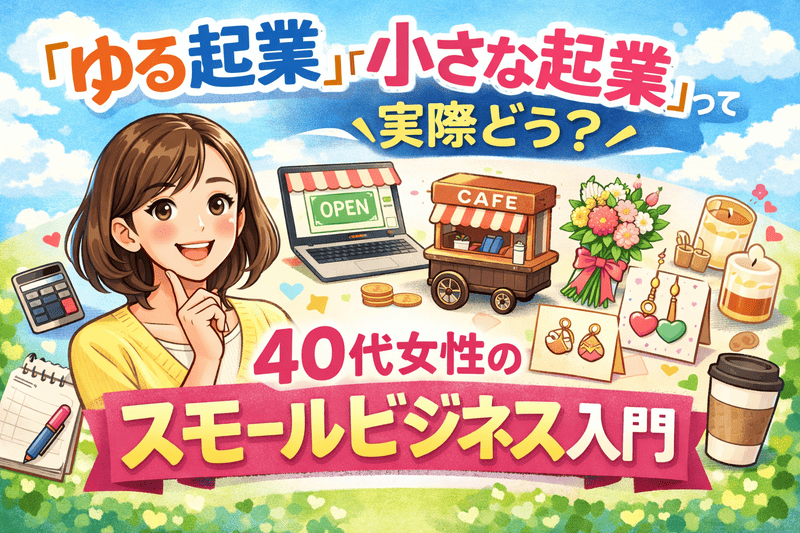 「ゆる起業」「小さな起業」って実際どう？｜40代女性のスモールビジネス入門のアイキャッチ画像