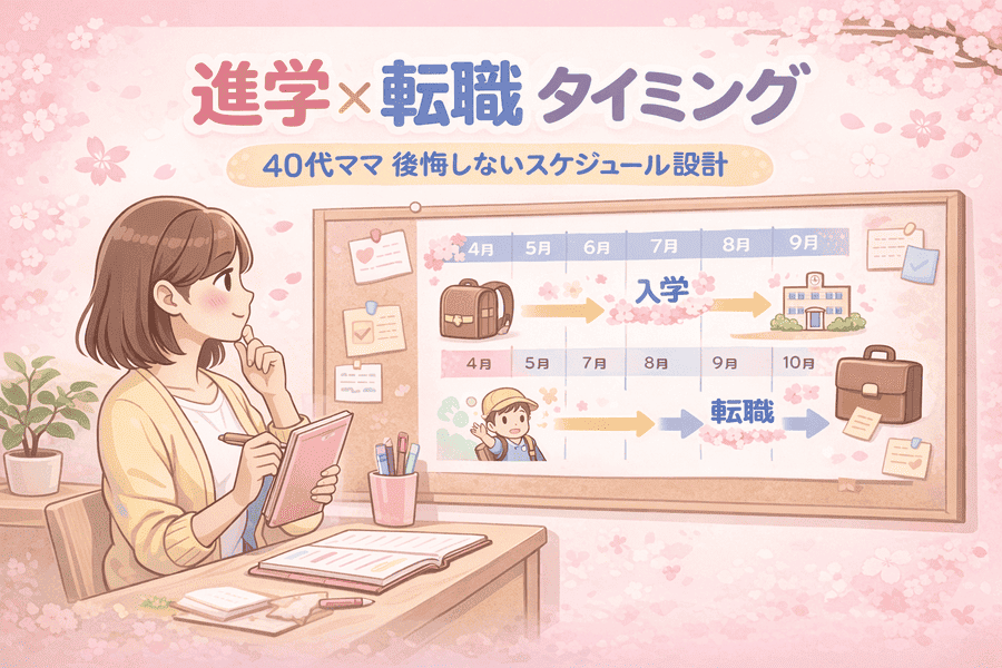 子どもの進学と転職タイミング｜40代ママが後悔しないためのスケジュール設計アイキャッチ画像